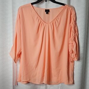 Worthington Coral V-Neck Blouse